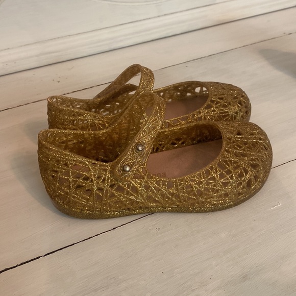 Gold Mini Melissa Sandals. Size 6. Great condition! - Picture 2 of 4